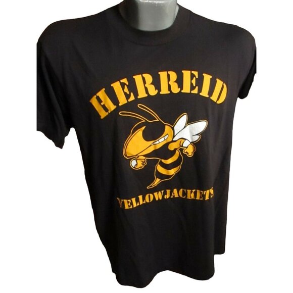 Single Stitch Vintage T-shirt 1980's Men's Large South Dakota High School Hornet - Picture 6 of 7